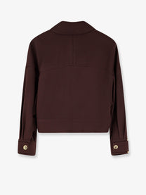 Elisabetta Franchi Women's Cropped Viscose Jacket Brown