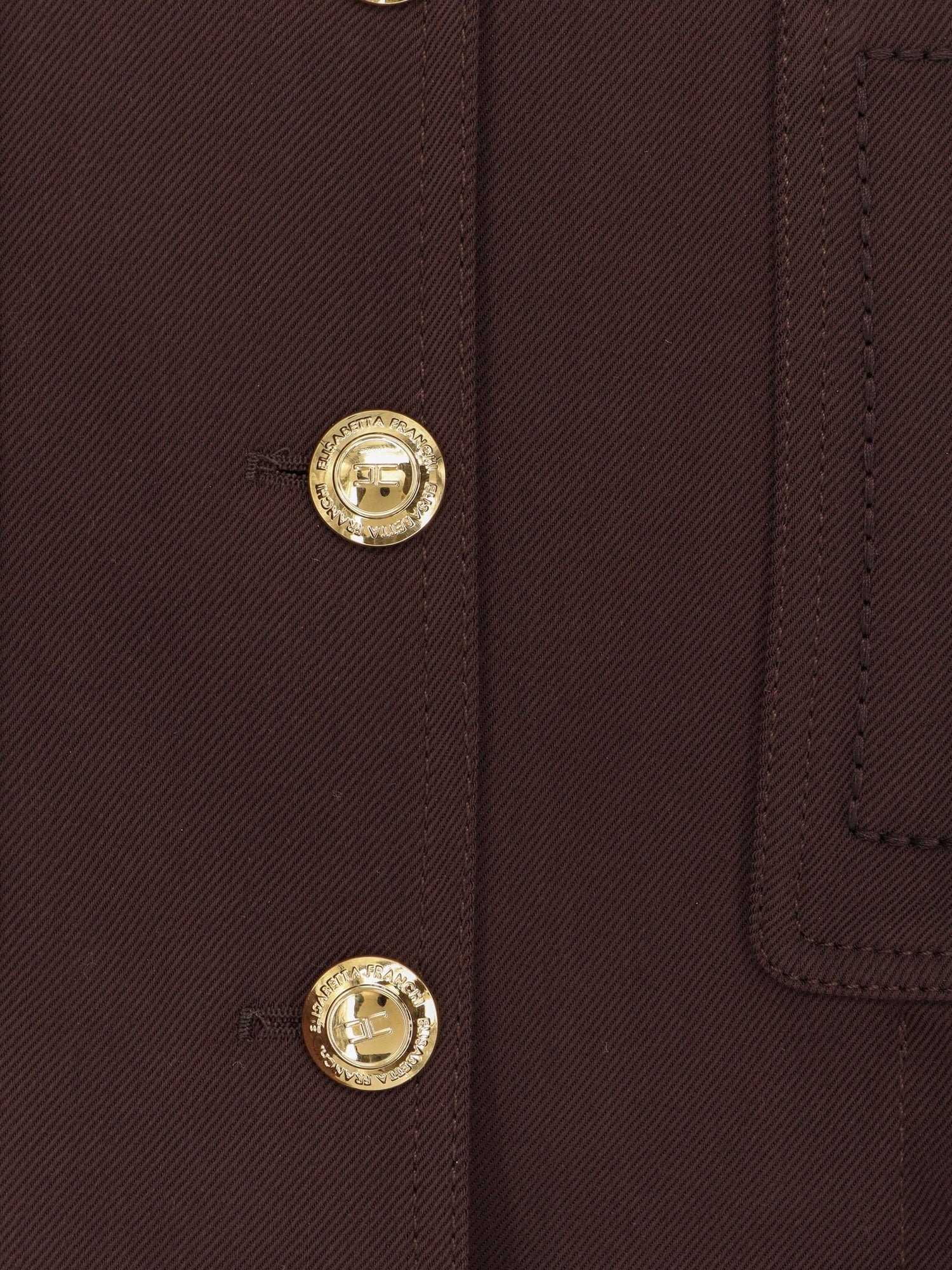Elisabetta Franchi Women's Cropped Viscose Jacket Brown