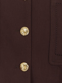 Elisabetta Franchi Women's Cropped Viscose Jacket Brown