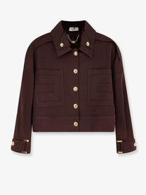 Elisabetta Franchi Women's Cropped Viscose Jacket Brown