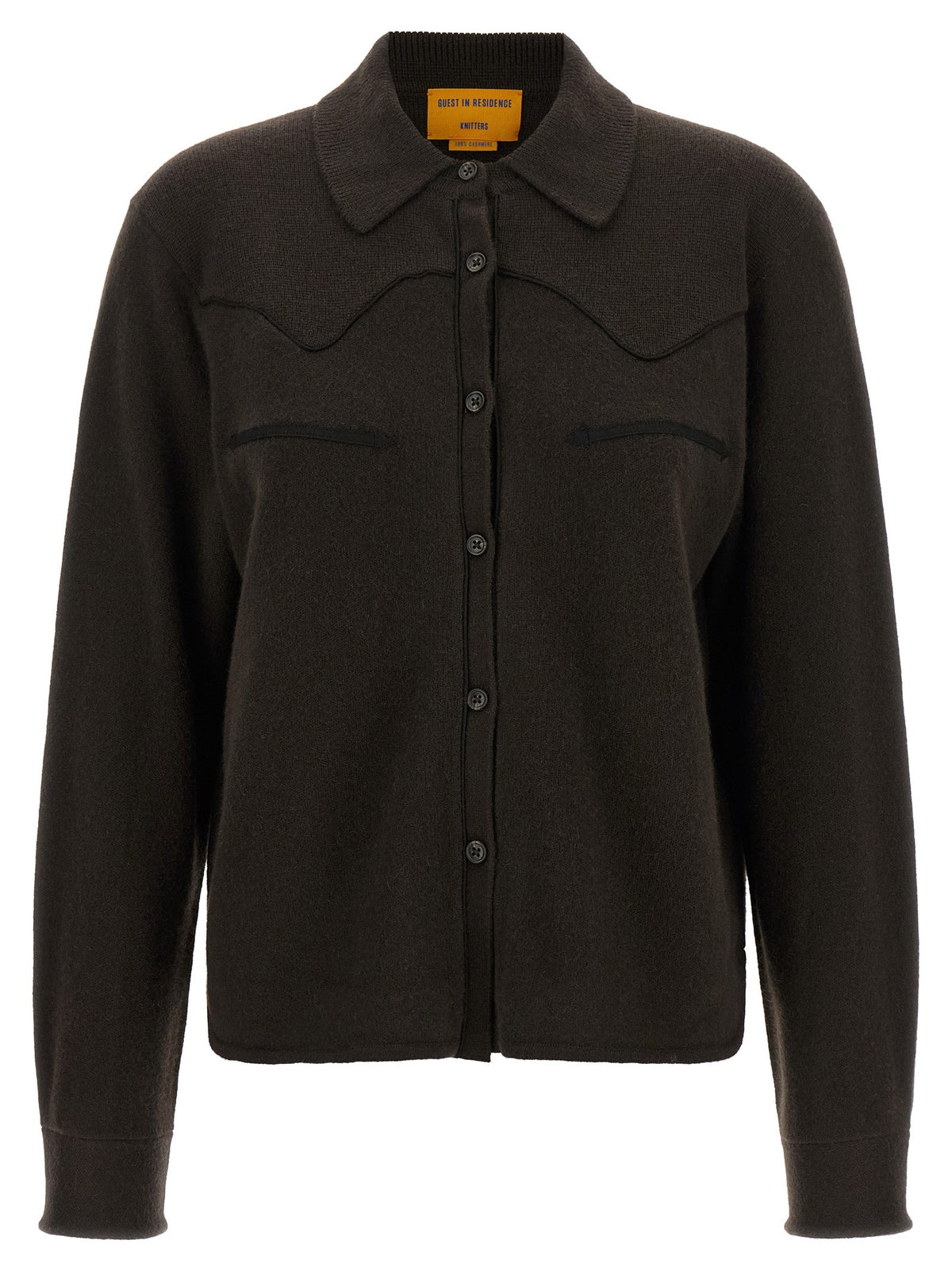 Guest In Residence Cropped Western Shirt Brown