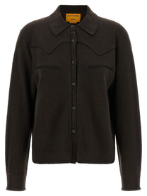 Guest In Residence Cropped Western Shirt Brown