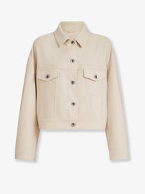 Brunello Cucinelli Women's Cropped Wool Jacket Beige