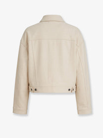 Brunello Cucinelli Women's Cropped Wool Jacket Beige