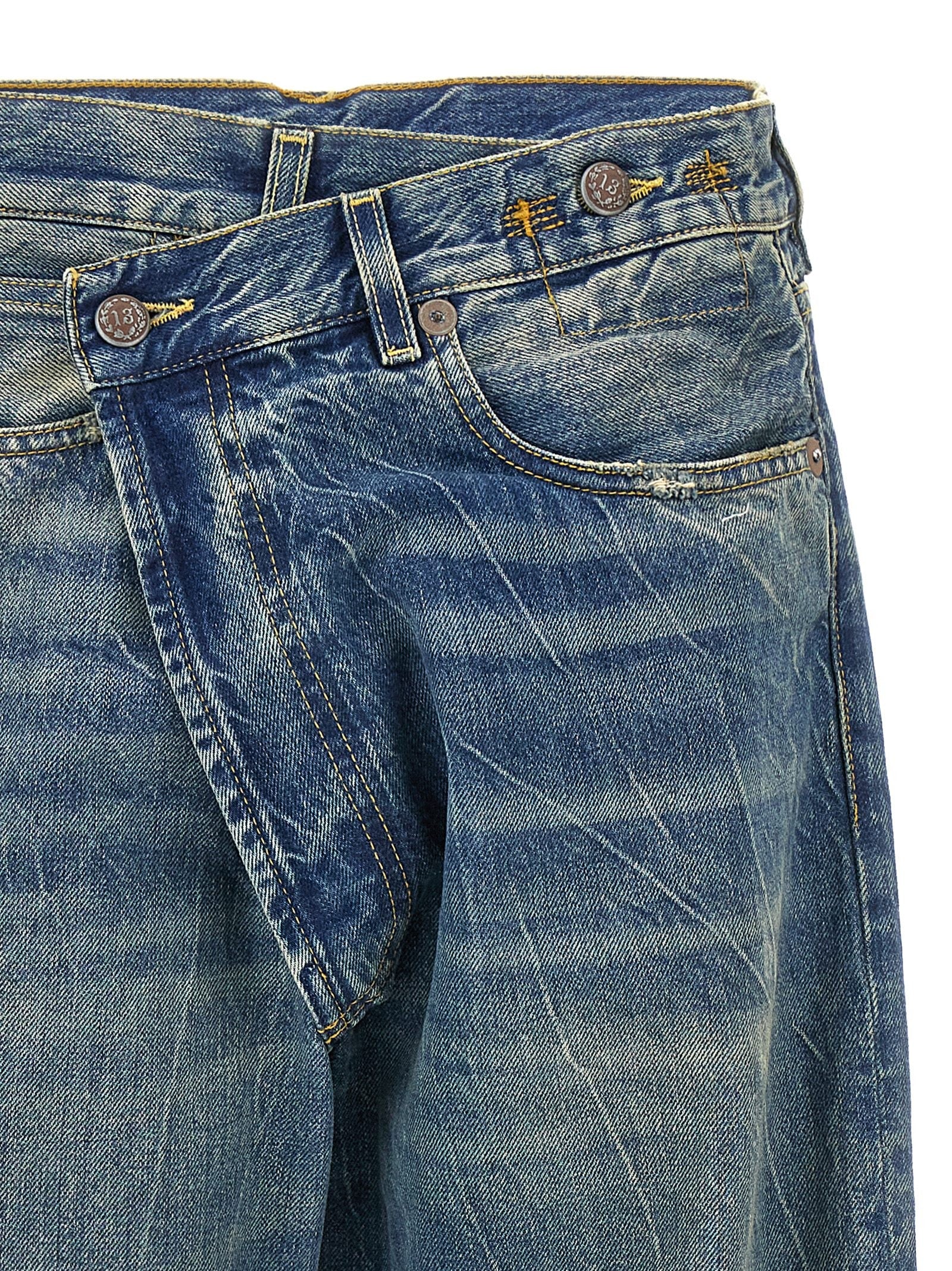 R13 Cross over Jeans Blue