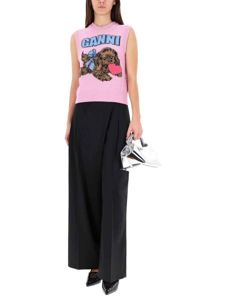 Ganni Women's Cross over Pants Black