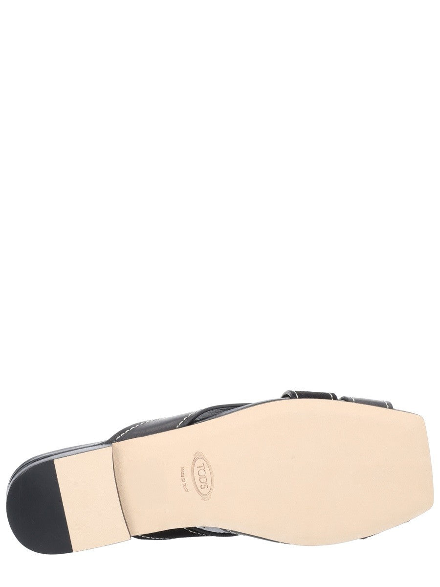 Tod's Women's Cross Strap Sandal Black