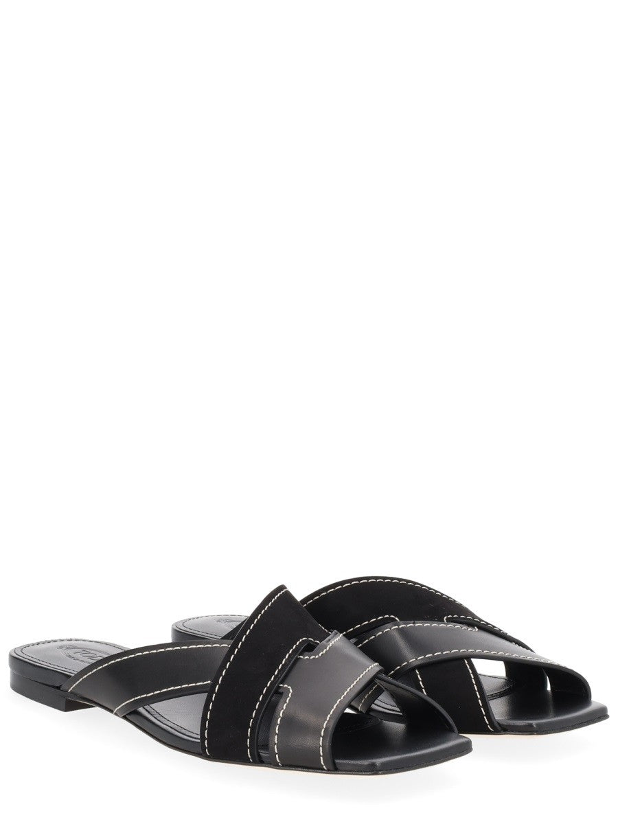 Tod's Women's Cross Strap Sandal Black