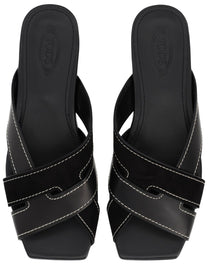Tod's Women's Cross Strap Sandal Black