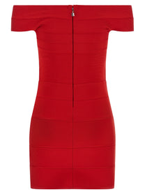 ROTATE Birger Christensen Crossed Band Dress Red