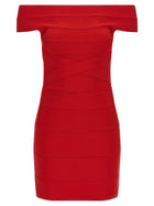 ROTATE Birger Christensen Crossed Band Dress Red