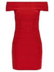 ROTATE Birger Christensen Crossed Band Dress Red