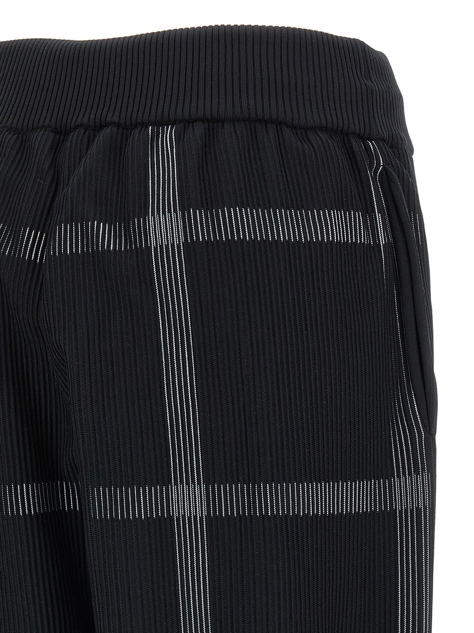 Pleats Please Issey Miyake Crossing Knit Pants Black