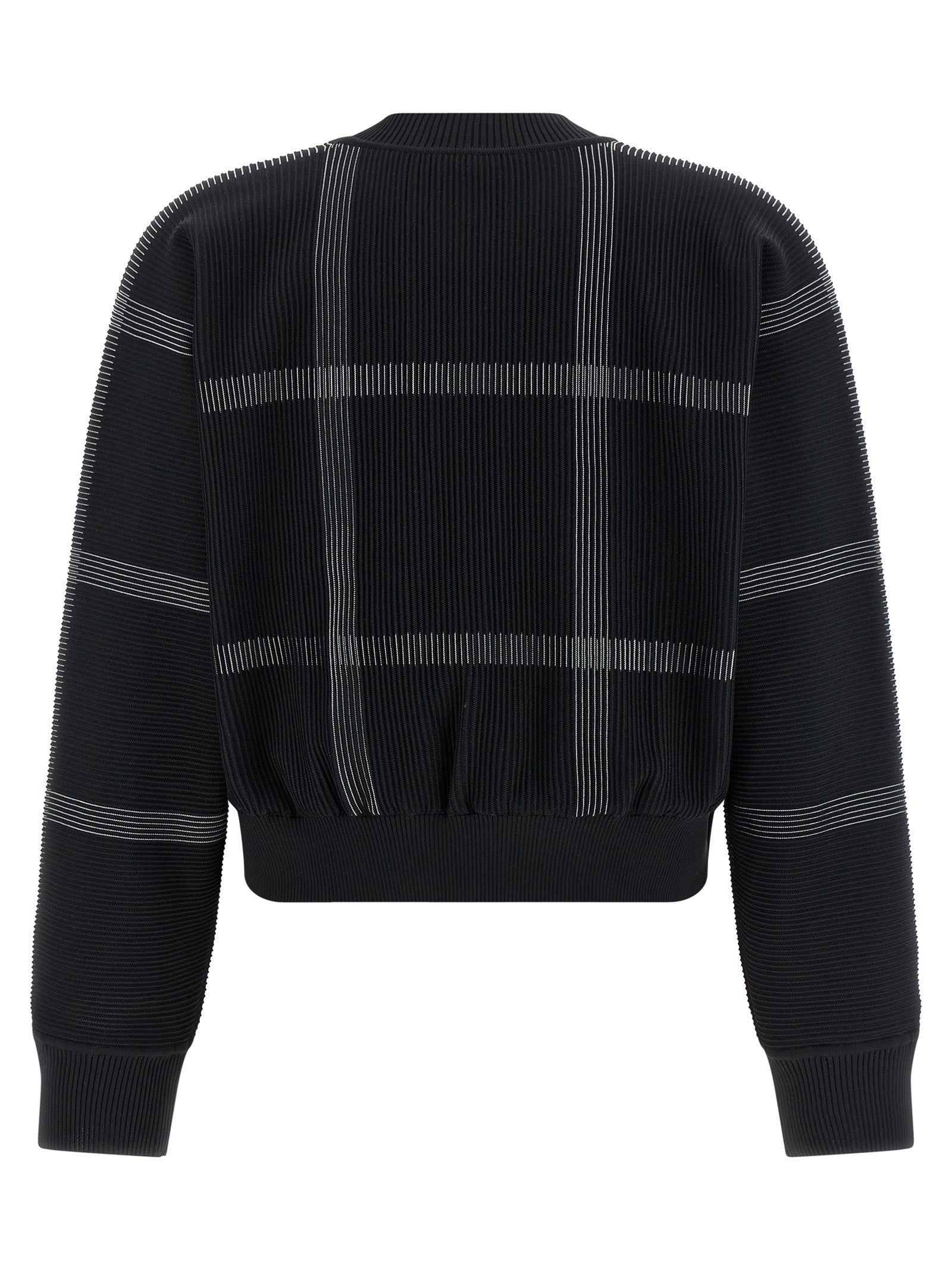 Pleats Please Issey Miyake Crossing Knit Sweater Black