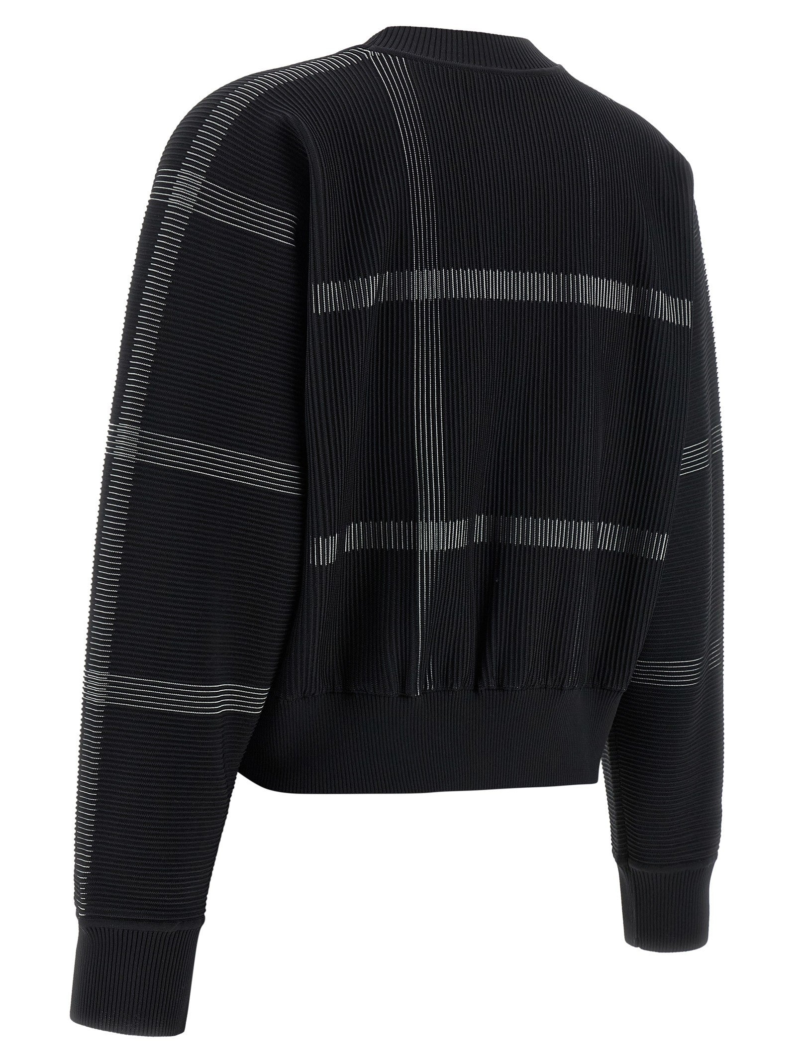 Pleats Please Issey Miyake Crossing Knit Sweater Black