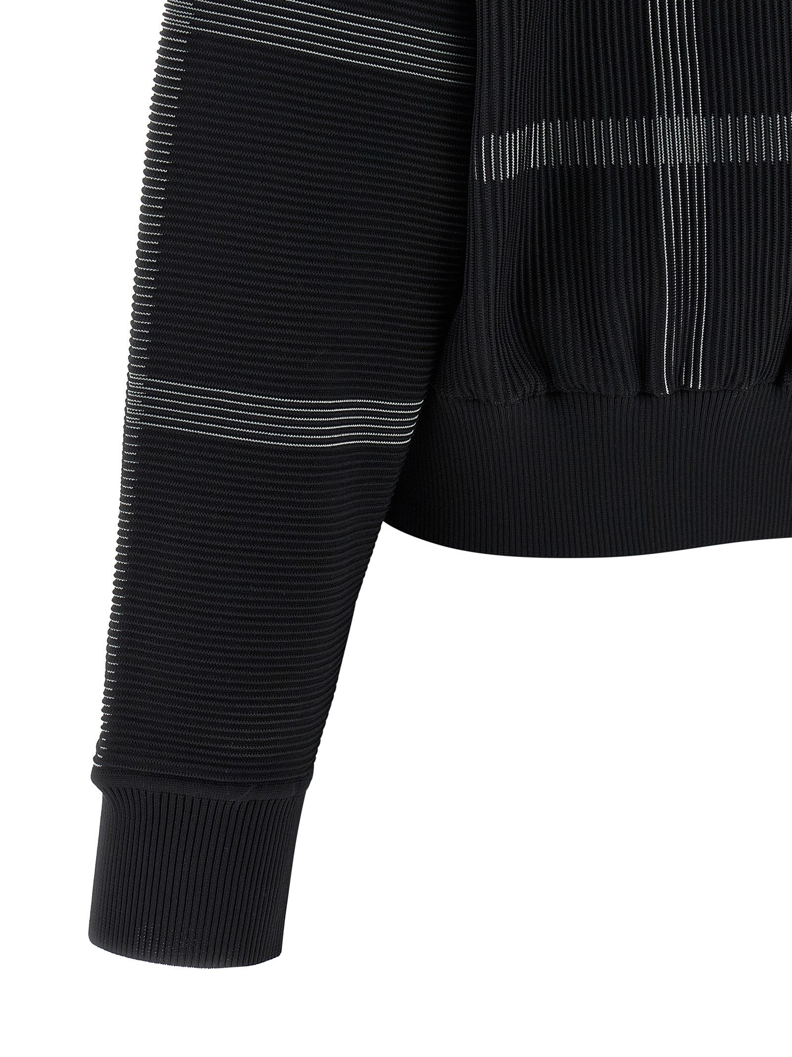 Pleats Please Issey Miyake Crossing Knit Sweater Black