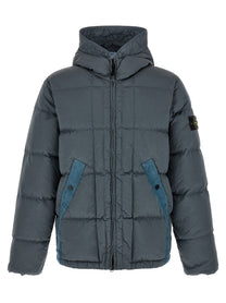 Stone Island Crumpled Effect Down Jacket Grey