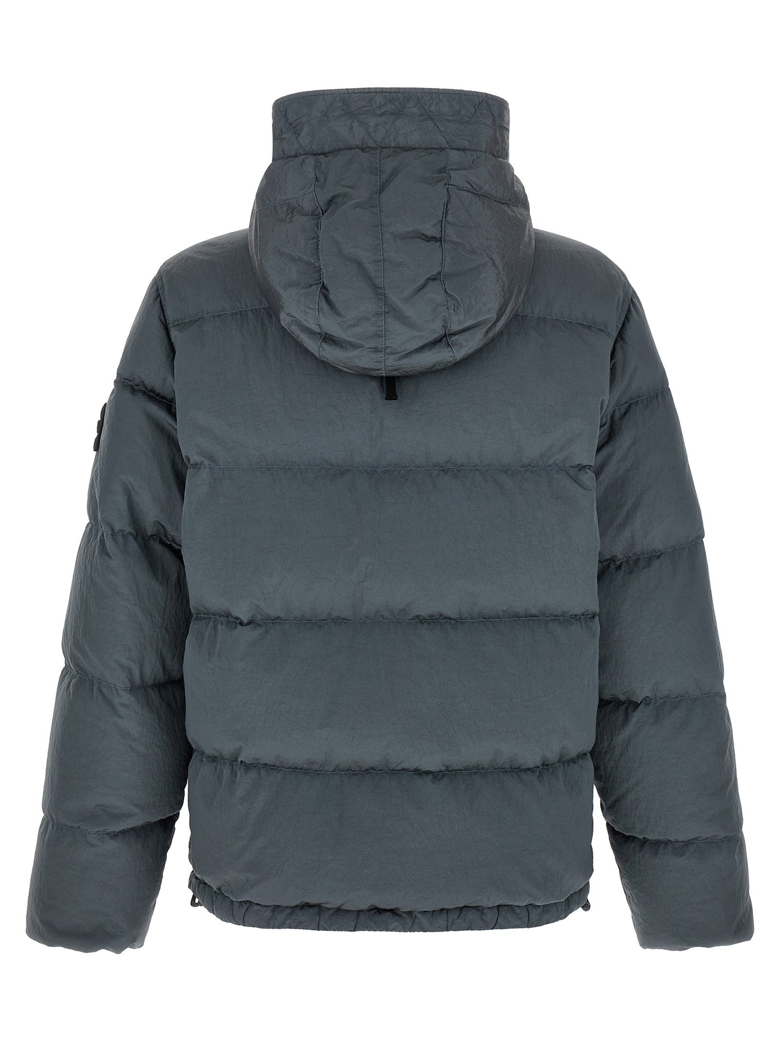 Stone Island Crumpled Effect Down Jacket Grey