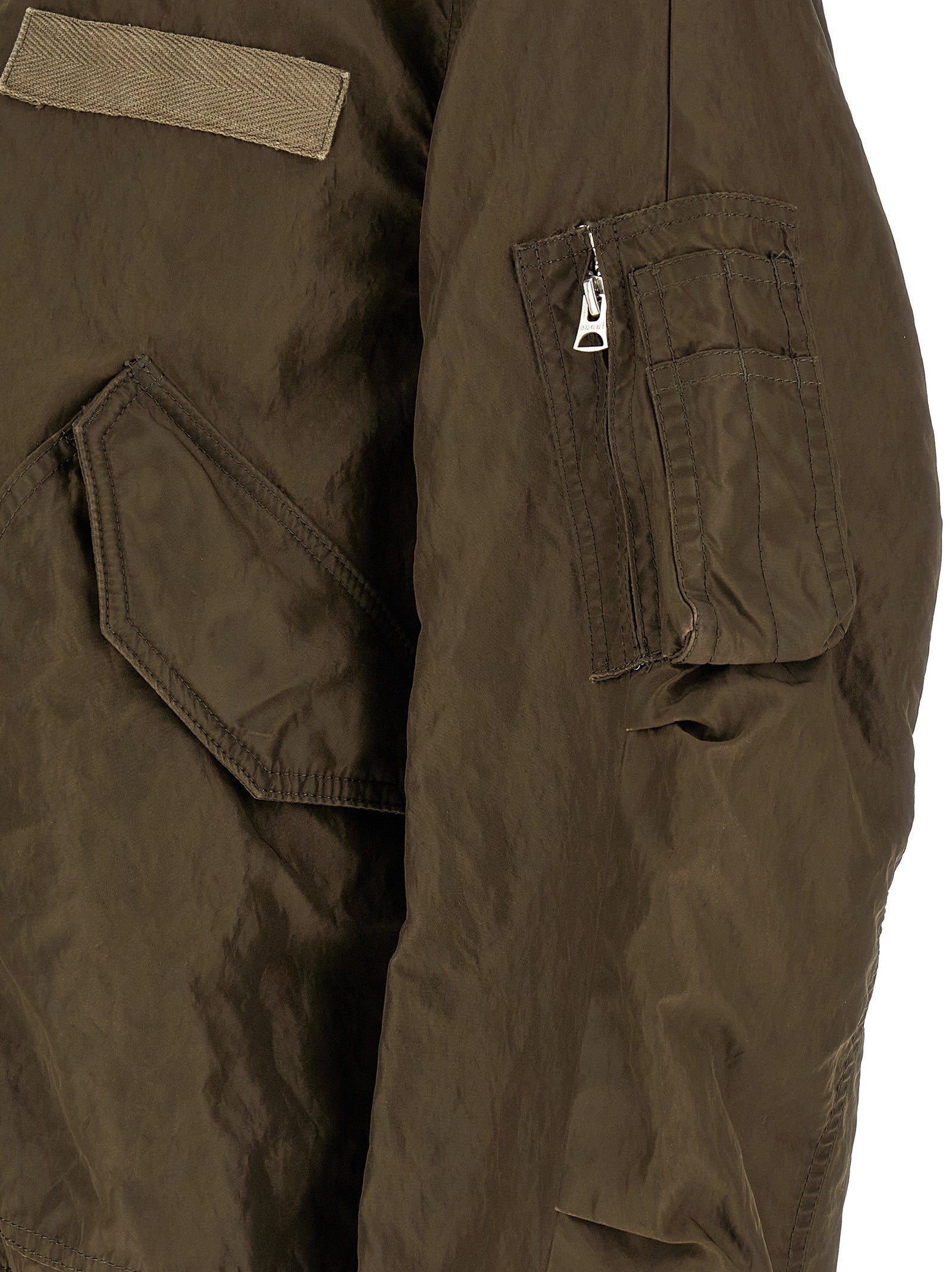 Sacai Crumpled Nylon Jacket Green