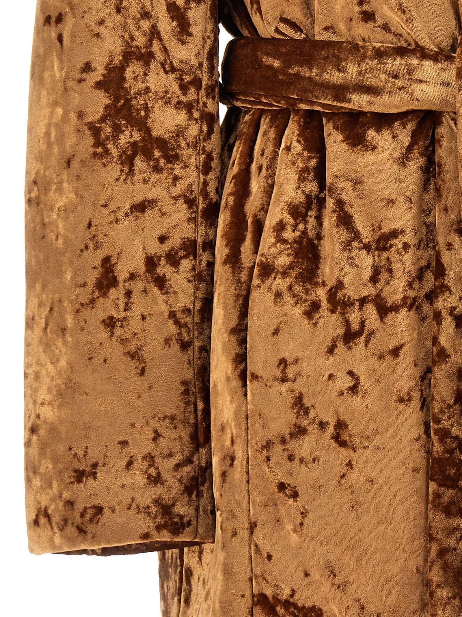 Atlein Crushed Velvet Coat Brown