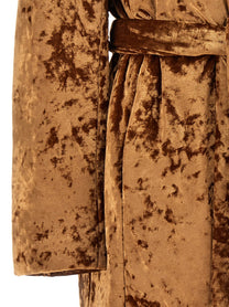 Atlein Crushed Velvet Coat Brown