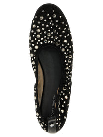 Tory Burch Crystal Ballet Flats Black
