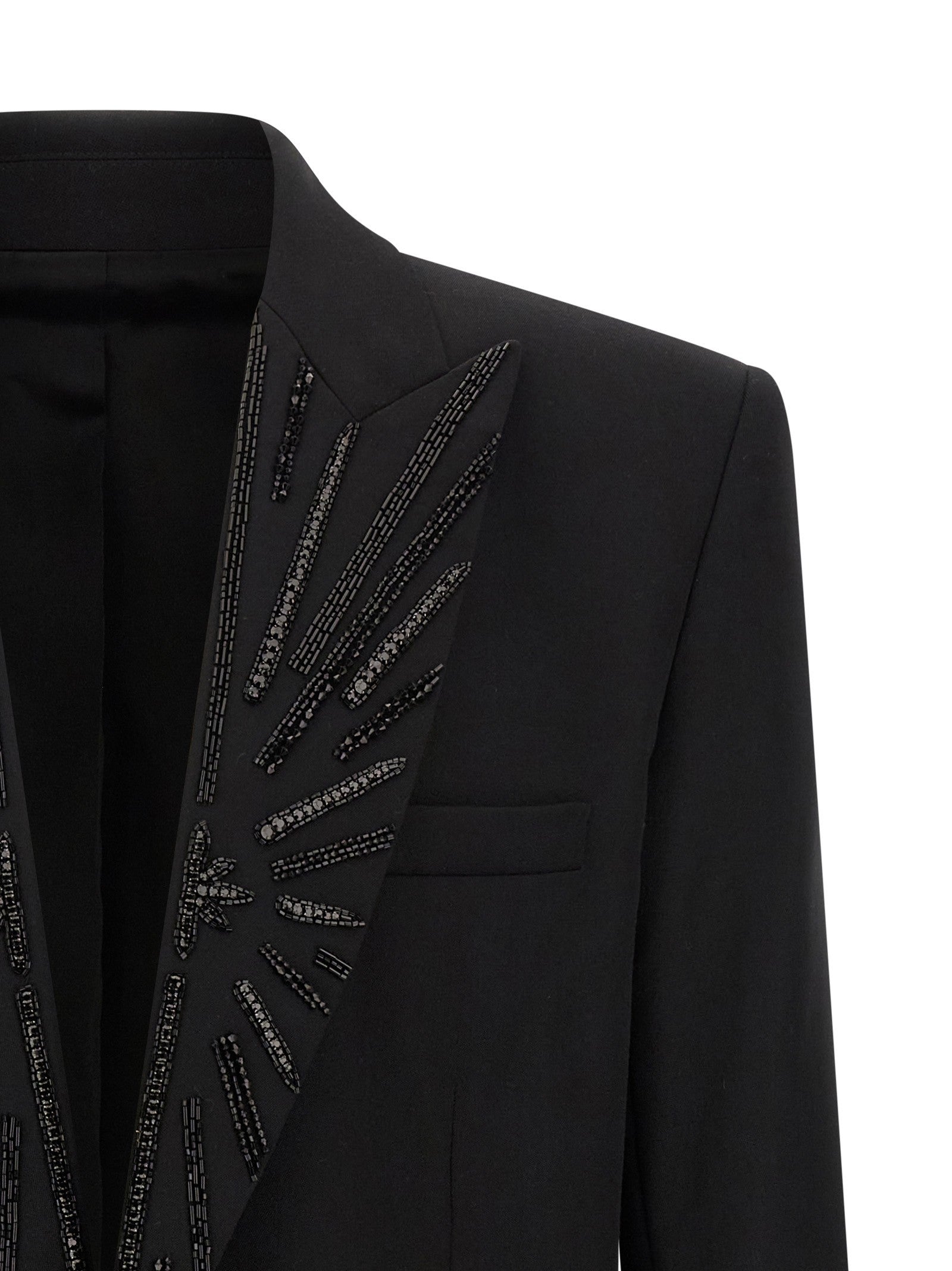 Balmain Crystal Blazer Black