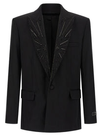 Balmain Crystal Blazer Black