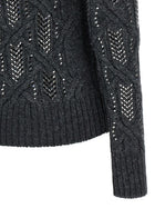 Ermanno Scervino Crystal Braid Sweater Grey, view 4