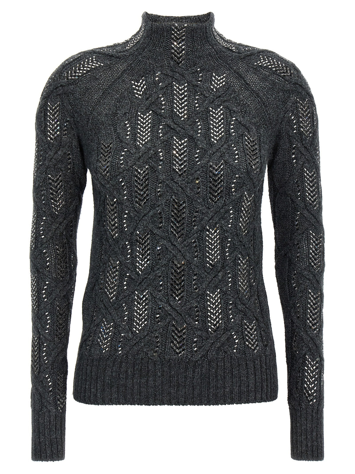 Ermanno Scervino Crystal Braid Sweater Grey