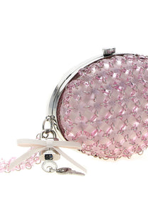 self-portrait Crystal Chain Clutch Blue