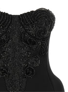 Elisabetta Franchi Crystal Corset Dress Black