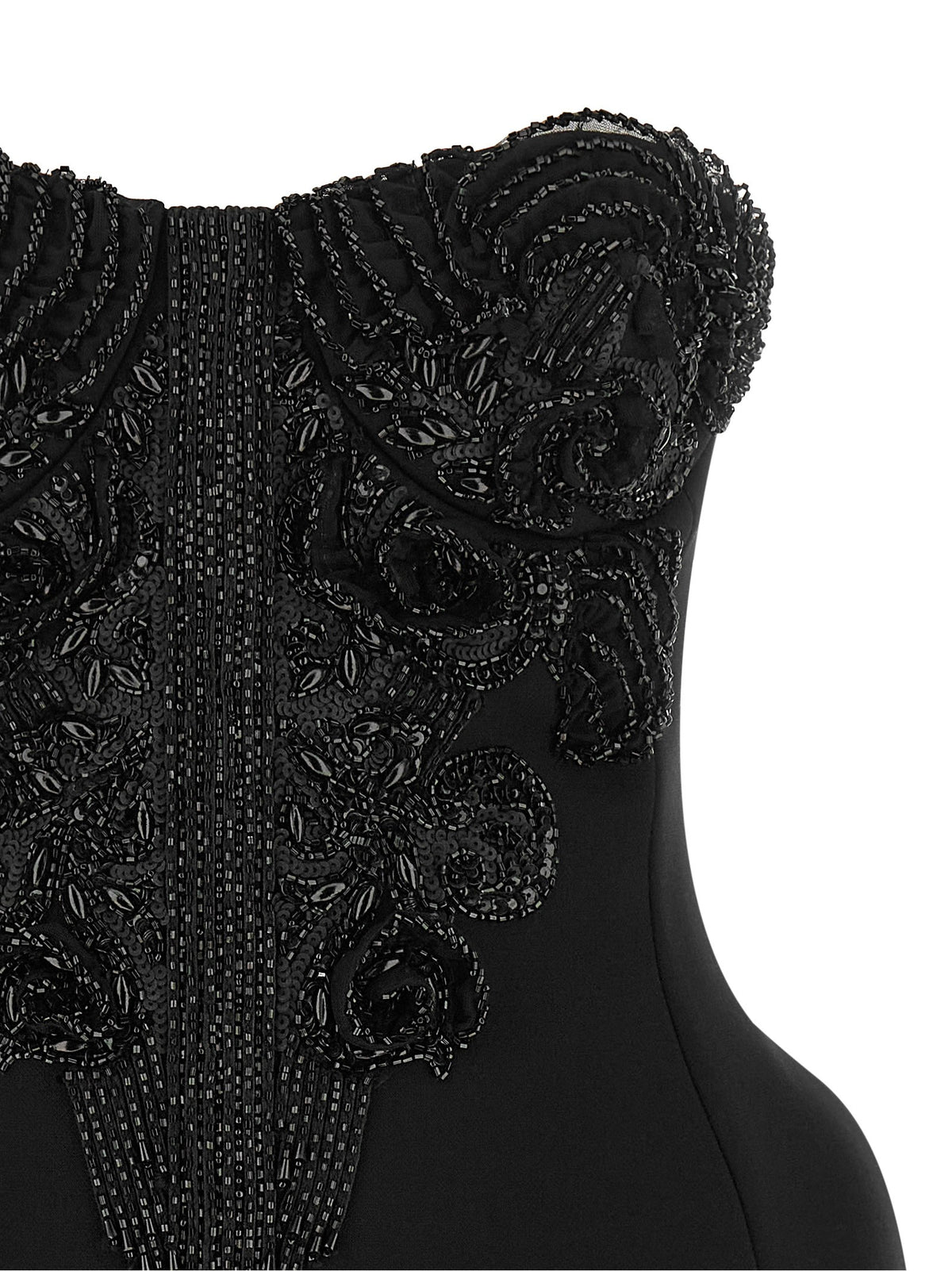 Elisabetta Franchi Crystal Corset Dress Black