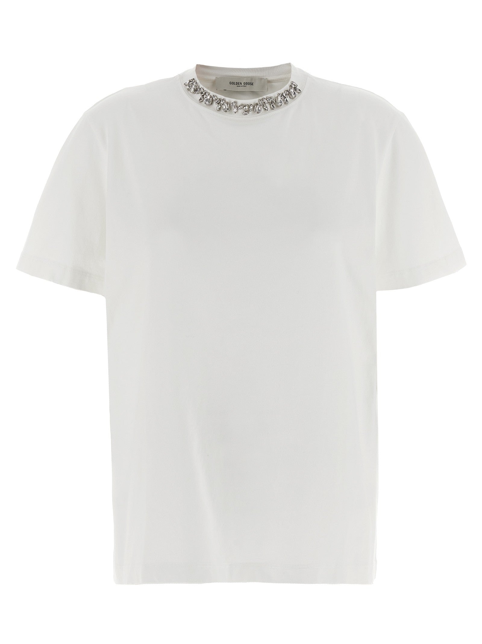 Golden Goose Crystal Crew Neck Shirt White