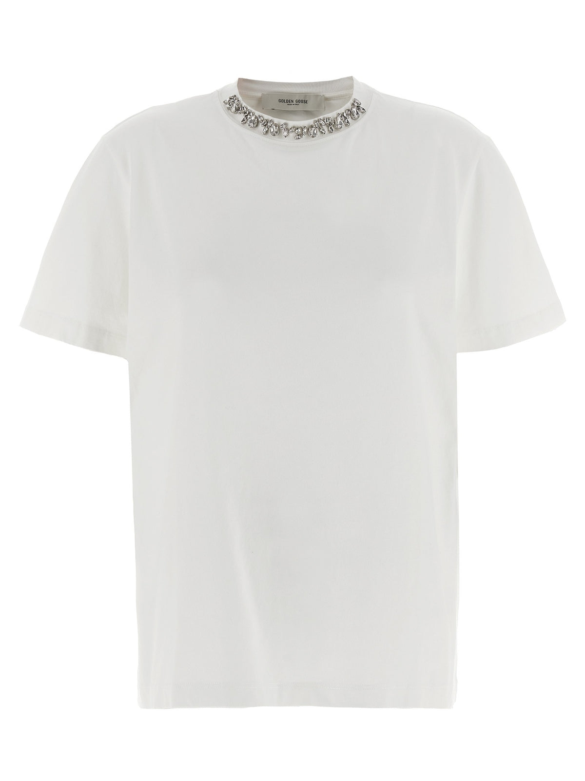 Golden Goose Crystal Crew Neck Shirt White
