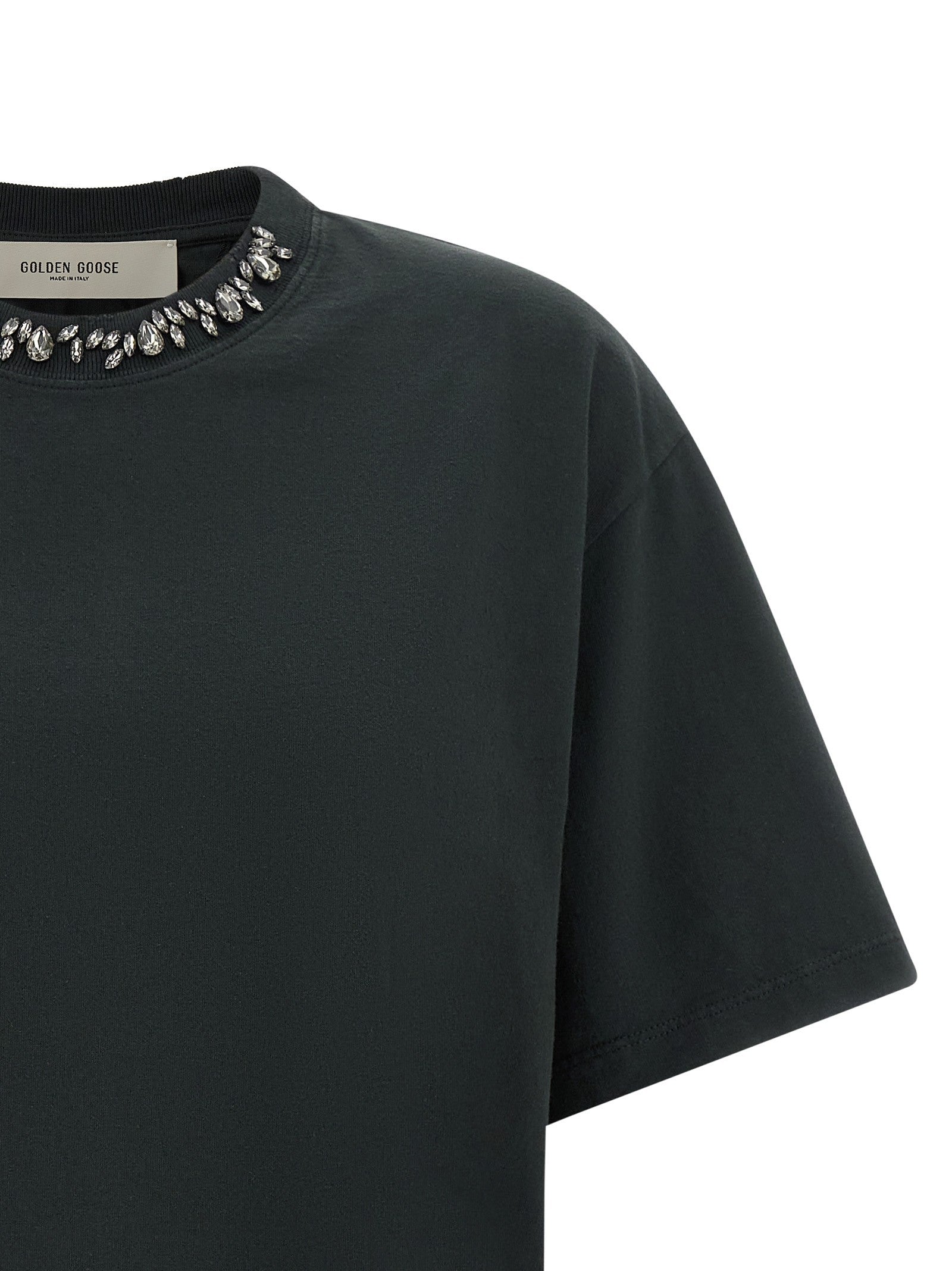 Golden Goose Crystal Crew Neck Shirt Black