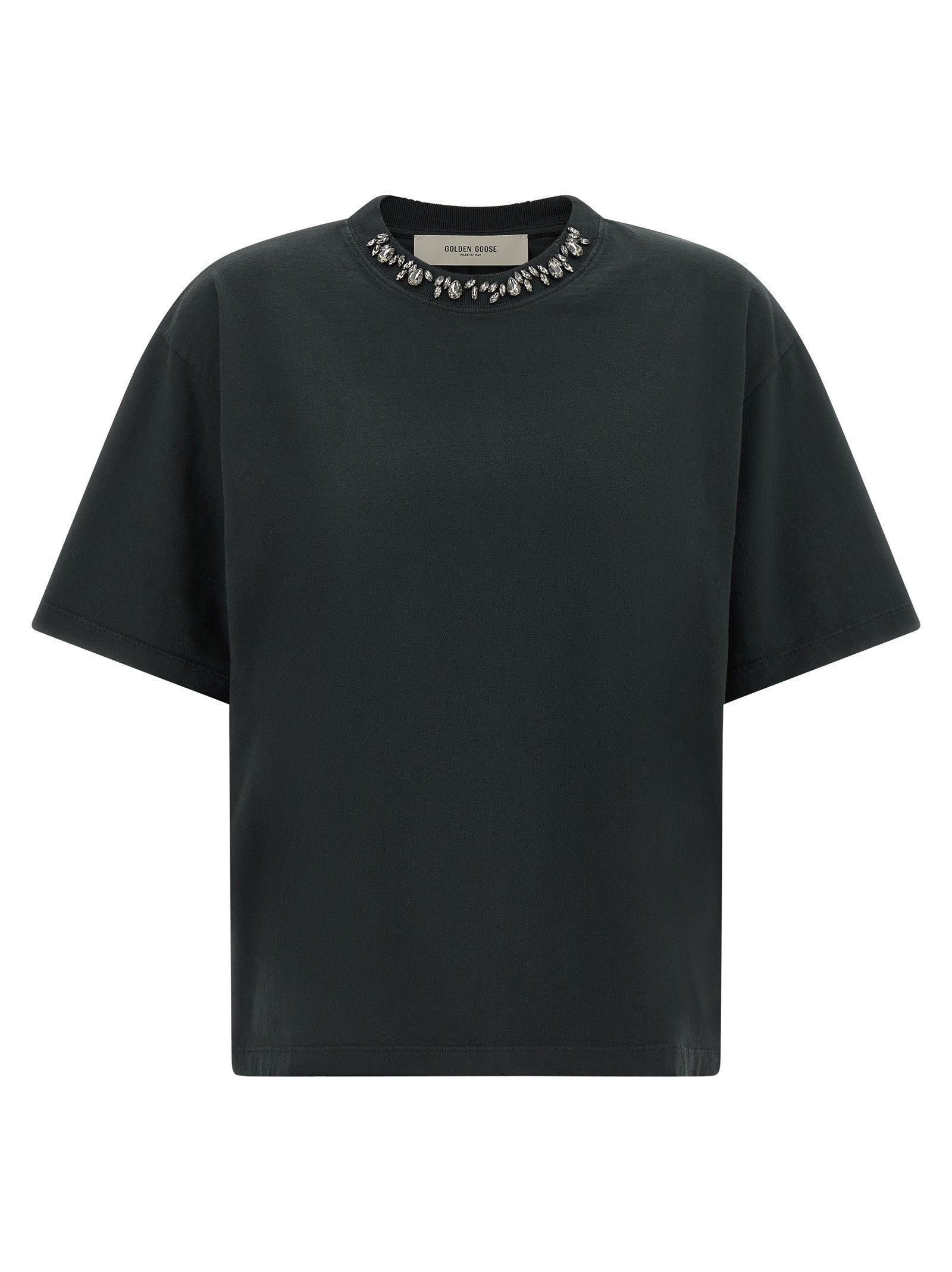 Golden Goose Crystal Crew Neck Shirt Black