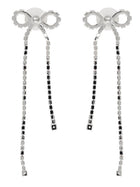 self-portrait Women's Crystal Droplet Bow Earrings Silver, view 2