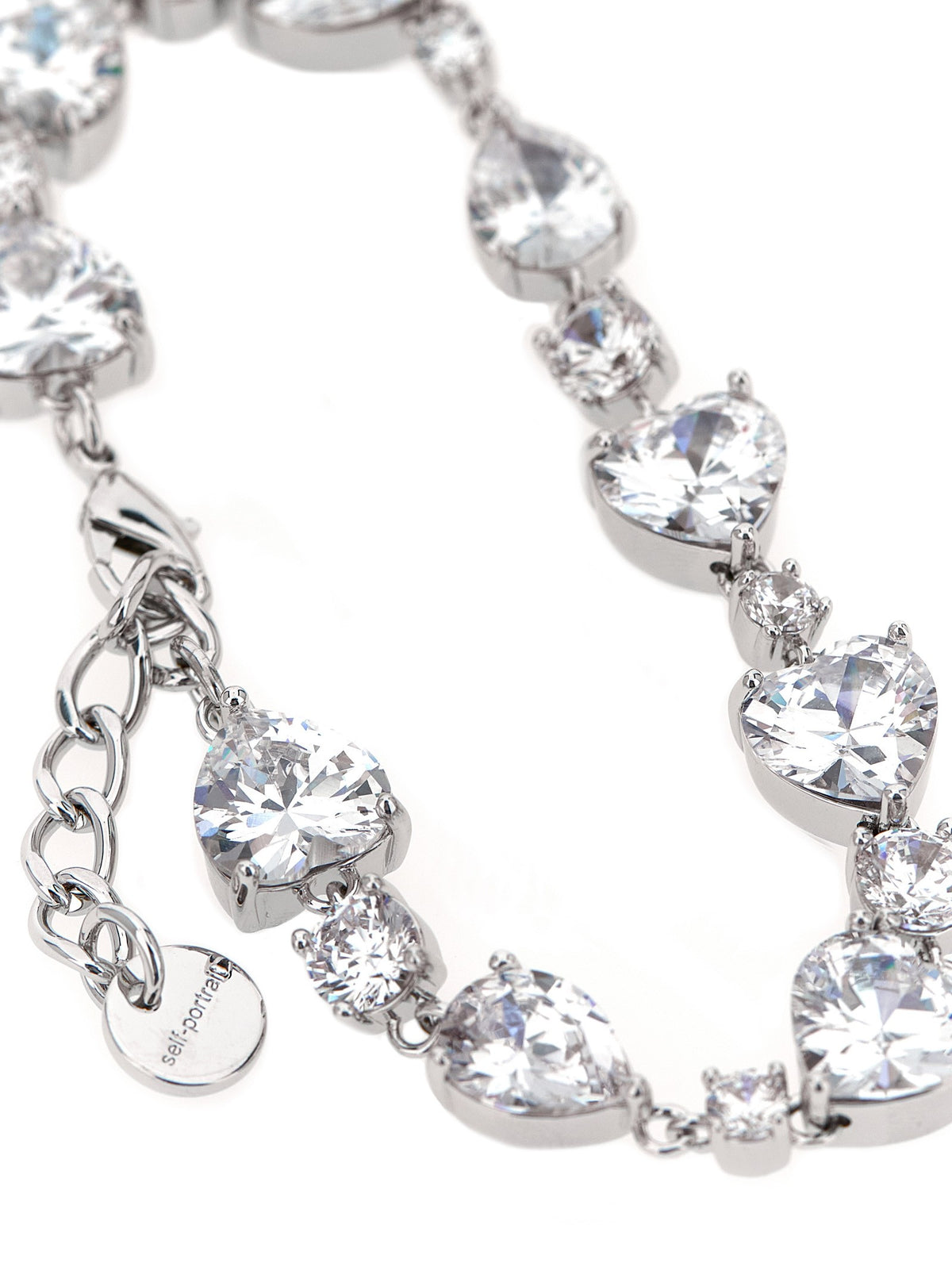 self-portrait Crystal Droplet Bracelet Silver, view 3