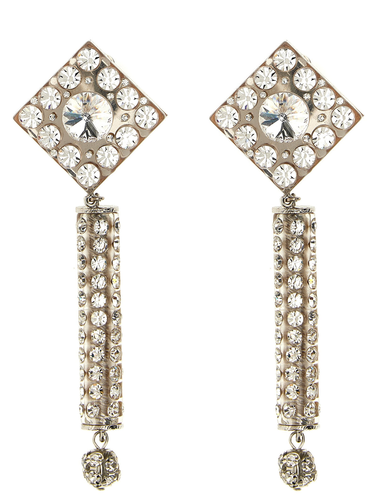 Alessandra Rich Crystal Earrings Silver