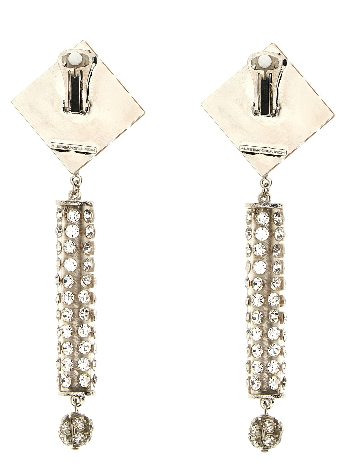 Alessandra Rich Crystal Earrings Silver