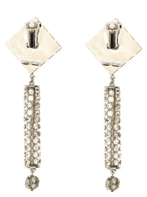 Alessandra Rich Crystal Earrings Silver