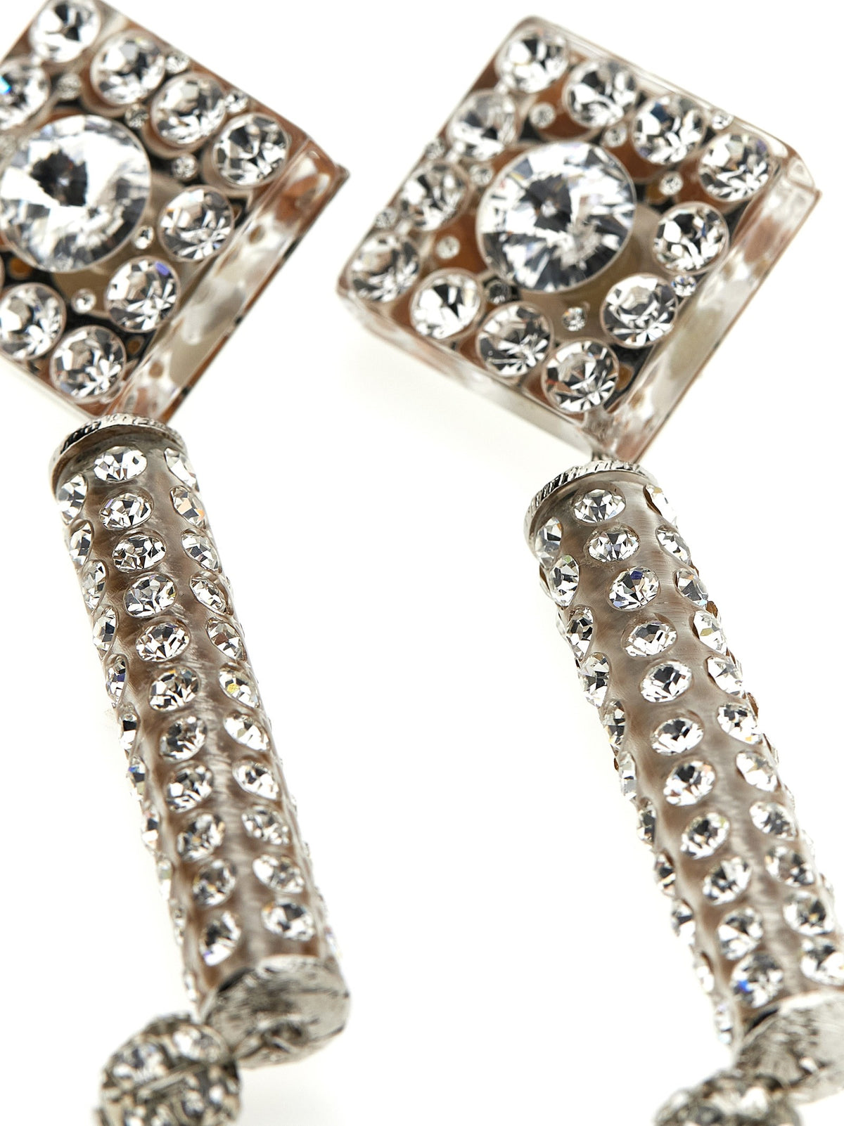 Alessandra Rich Crystal Earrings Silver