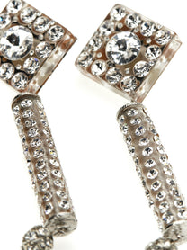 Alessandra Rich Crystal Earrings Silver