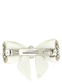 self-portrait Crystal Embellished Bow Hair Clip White