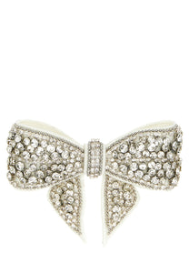 self-portrait Crystal Embellished Bow Hair Clip White
