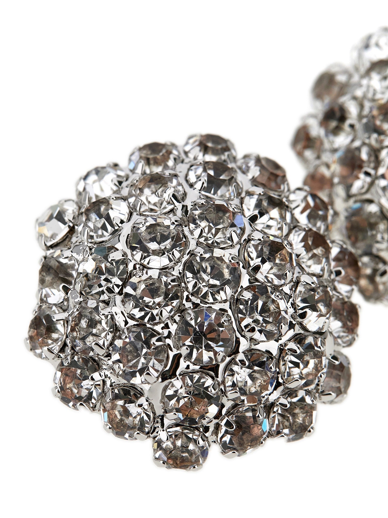 self-portrait Crystal Flower Earrings Silver