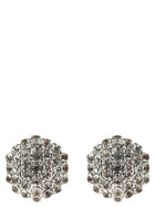 self-portrait Crystal Flower Earrings Silver