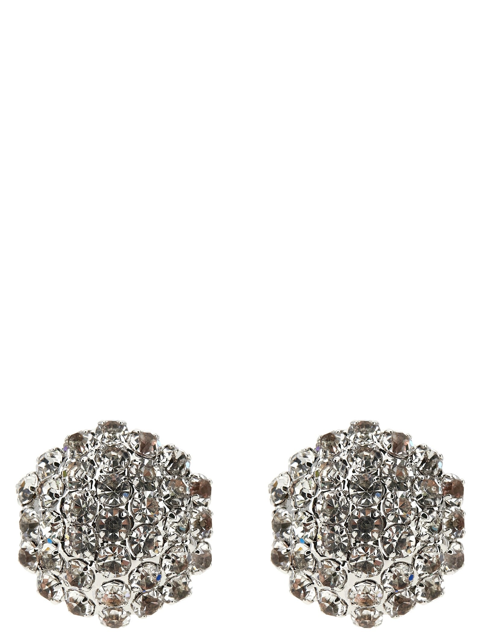 self-portrait Crystal Flower Earrings Silver