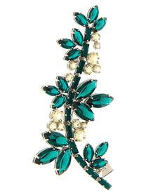 PRADA Crystal Flowers Brooch Silver